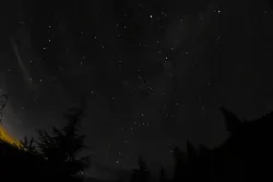 Daylight surrenders to the night
